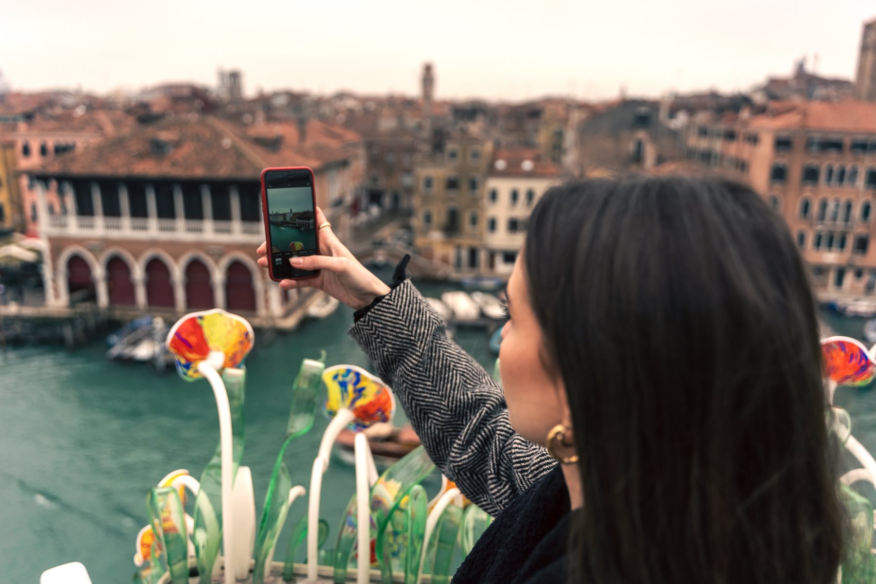 Vista panorâmica de Veneza com degustação de prosecco
