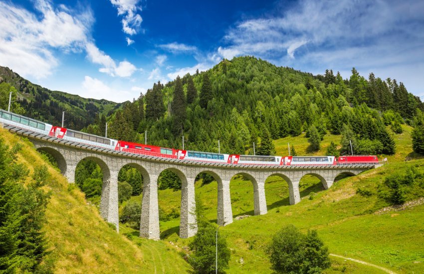 Swiss Alps Bernina Red Train & St. Moritz – Full Day Trip from Milan